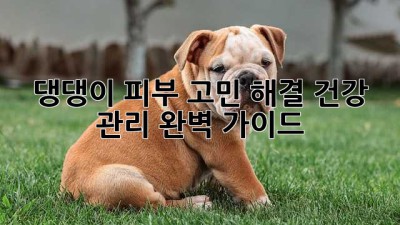 🐶 댕댕이 피부 고민 해결! 건강 관리 완벽 가이드 🐾